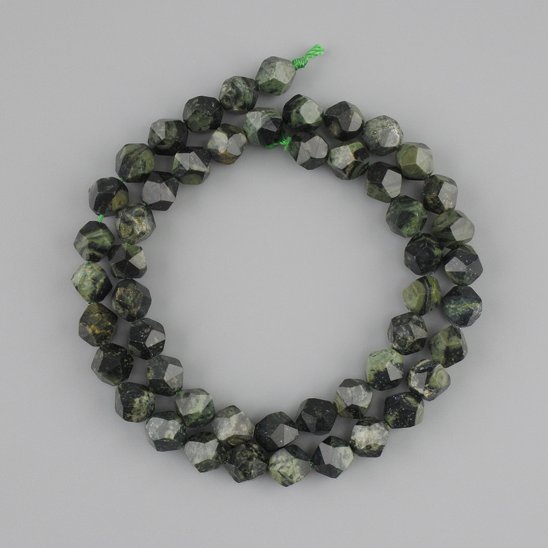 Ocean jasper beads faceted, diameter 8x7mm+-, length 39cm+- on a thread