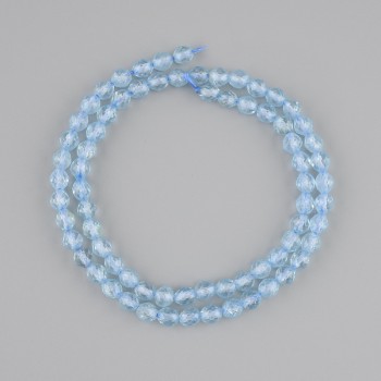 Topaz beads faceted grain, diameter 5-5.5 mm, 5x5 mm ±, length 39 cm ± on a thread