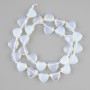 Beads Moonstone, Opalite heart, diameter 12x11-11, 5mm+- seed beads 3mm+-, length 39cm+- on a thread