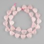 Pink Quartz Heart Beads, 12x11-11 mm, 5mm± seed beads 3mm±, string length 39cm±