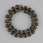 Smoky topaz faceted cube beads, diameter 8x8 mm+- bead 3 mm+-, length 37 cm+- on a thread