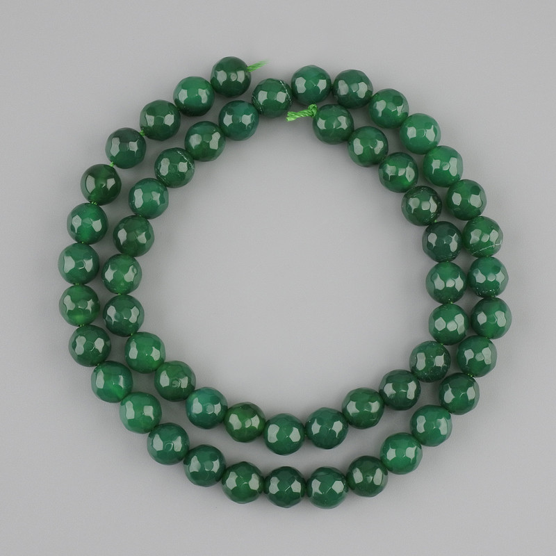 Chrysoprase beads faceted round bead, diameter 8mm +-, length 42cm +-, on a thread