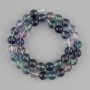 Fluorite beads smooth round, diameter 10mm ±, length 40cm ± on a string