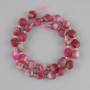 Turmaline beads faceted rhombus, diameter 10x8mm +- seed beads 3mm+-, length 37cm +- on a string