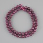 Ruby beads faceted round bead, diameter 6mm ±, length 38cm ± on a thread