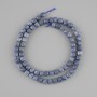 Coral beads, spongy coral faceted cube shape, diameter 5x5 mm +- , length 37 cm +- on a thread