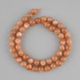 Beads Sunstone Selenite smooth round bead, diameter 8.5 mm ±, length 37 cm ± on a thread