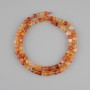 Carnelian beads faceted cube, diameter 4.5 mm ±, length 39 cm ± on a string