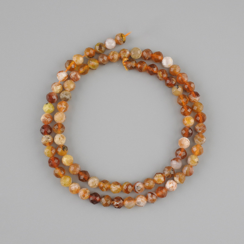 Carnelian beads faceted bead, diameter 5mm ±, length 39cm ± on a thread