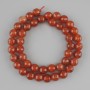 Carnelian beads faceted round bead, diameter 10mm ±, length 42cm ± on a string