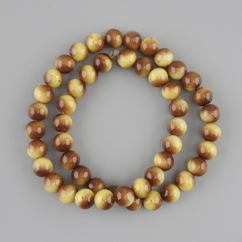 Tiger's Eye beads (artificial) smooth round bead, diameter 8mm +-, length 38cm +- on a string