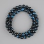 Lapis-blue Tiger's Eye beads (artificial) smooth round bead, diameter 8mm ±, length 38cm ± on a nylon line