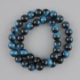 Lapis-blue Tiger’s Eye beads (artificial) smooth round bead, diameter 10mm ±, length 38cm ± on fishing line