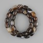 Agate barrel beads, diameter 12, 5x11mm +/- , length 37cm +/- on a thread