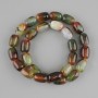 Brazilian Agate barrel beads, diameter 14x10mm ±, length 39cm ± on a thread