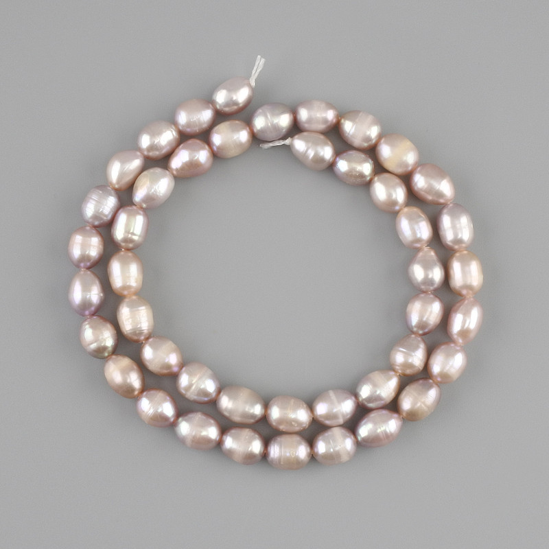 Natural freshwater pearls 7–8×5–6mm +- , length 35cm +-