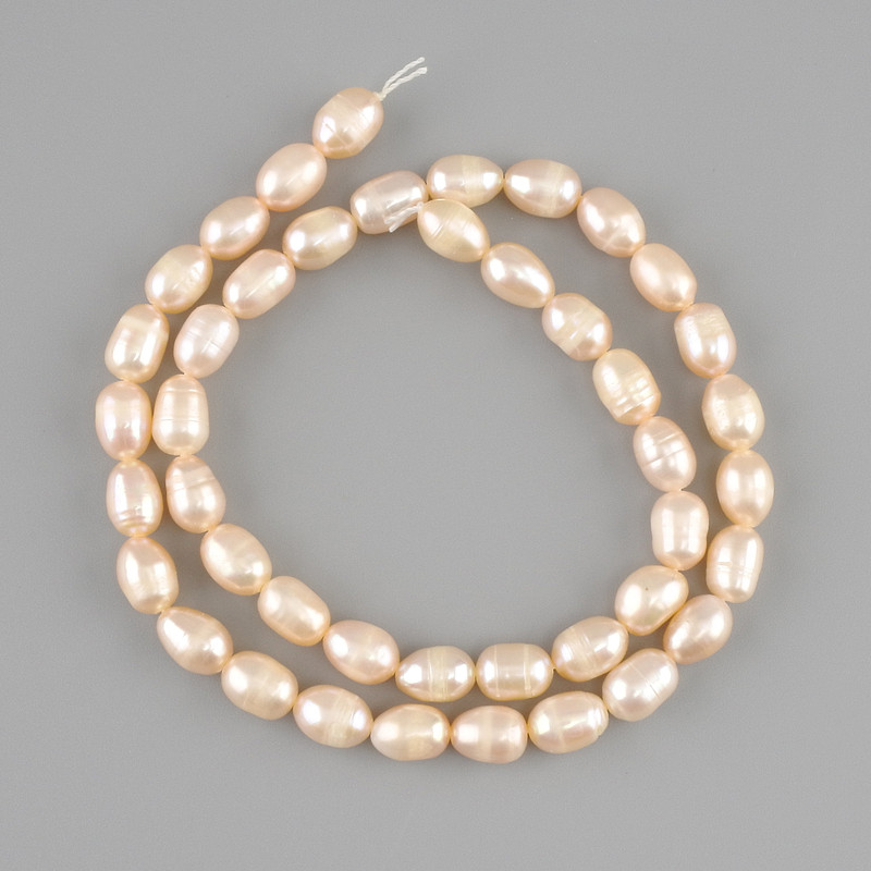 Freshwater pearls natural, delicate peach color 6-7, 5x5-6mm±, strand length 34cm±