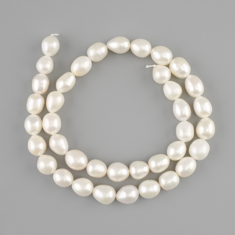 Natural freshwater pearl beads 9–11, 5×8, 5–9mm±, length 39cm±