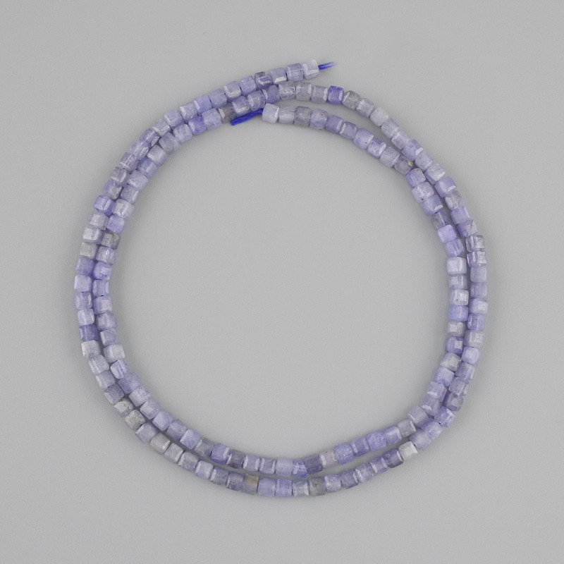 Sapphire beads faceted cube, diameter 2.5×2.5 mm±, length 39 cm±
