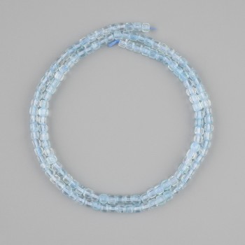 Topaz beads faceted cube, diameter 3x3mm +/-, length 39cm +/-