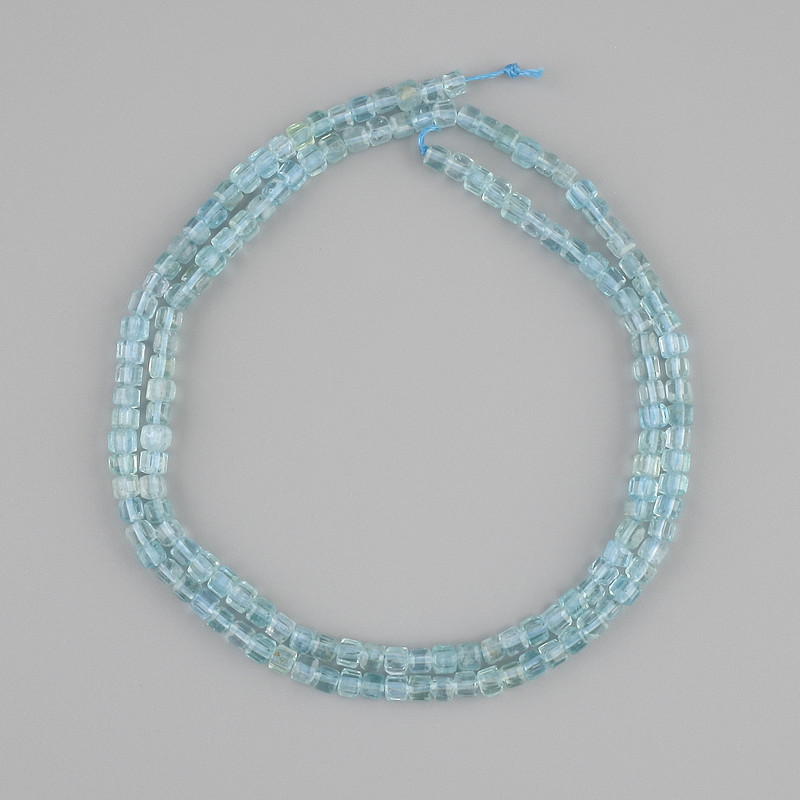 Topaz beads faceted cube, diameter 2x2, 5mm+- , length 39cm+-