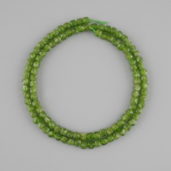 Diopside beads natural stone faceted cubes, diameter 3.5x3.5 mm +-, length 39 cm +-