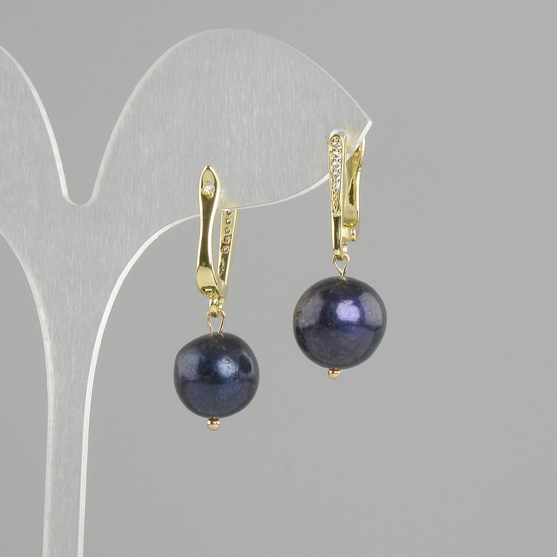 Freshwater Pearl Earrings, Diameter 12mm +/-, Length 30mm +/-