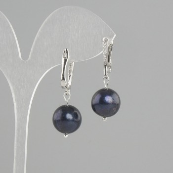 Freshwater Pearl Earrings, pearl diameter 12mm +/-, length 30mm +/-