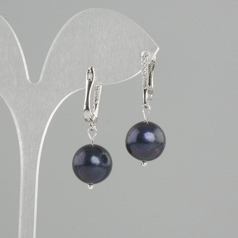 Freshwater Pearl Earrings, pearl diameter 12mm +/-, length 30mm +/-