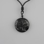 Agate pendant Tree of Life, diameter 36 mm ± on a black cord with a sliding knot, length 78 cm +
