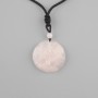 Pendant Tree of Life Pink Quartz, diameter 36 mm ± on a black cord with adjustable fastening, length 78 cm+