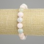 Morganite bracelet natural stone smooth bead, diameter 10mm +/-, length 18cm stretch