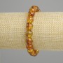 Amber bracelet smooth round bead, diameter 9mm+- , length 18cm stretch