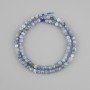 Kyanite beads natural stone faceted cube, diameter 4x4 mm +/-, length 38 cm +/-
