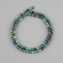 Chrysocolla beads natural stone faceted cubes, diameter 4x4mm+-, length 39cm+