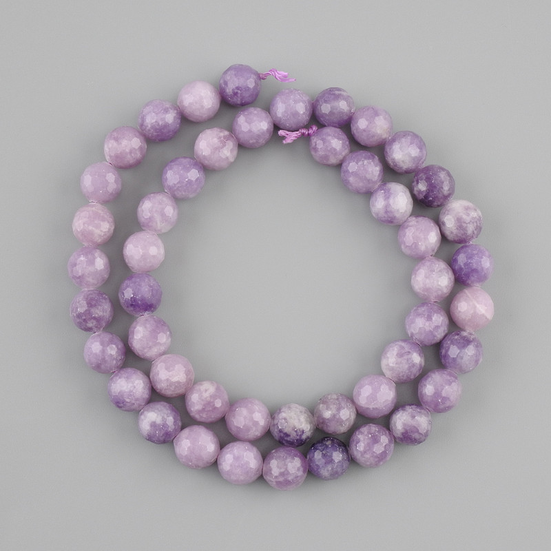 Lepidolite beads faceted bead 8mm+- , length 36cm+-