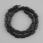 Tourmaline Schorl beads, faceted rough cut, diameter 10, 5-12x7-7.5 mm+- seed beads 3 mm+-, strand length 39 cm+-