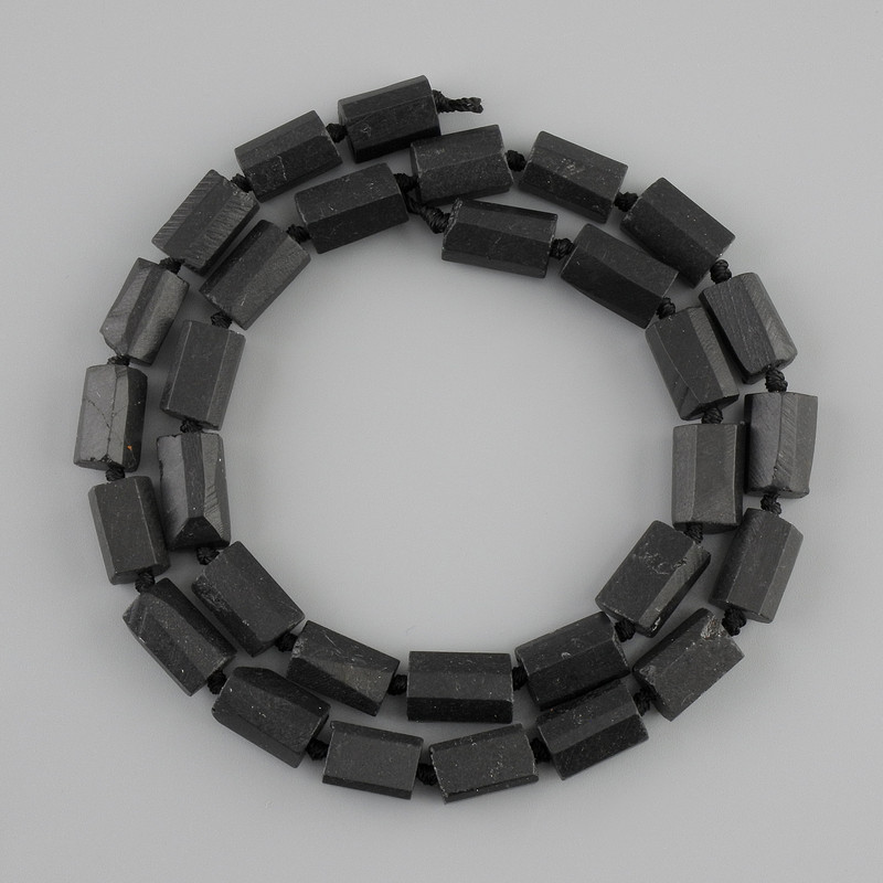 Tourmaline Schorl beads, rough cut, diameter 10-11, 5x6, 5-7, 5mm+- , length 41cm+-