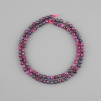 Beads Sapphire Ruby natural stone faceted bead, diameter 4mm+-, length 37cm+