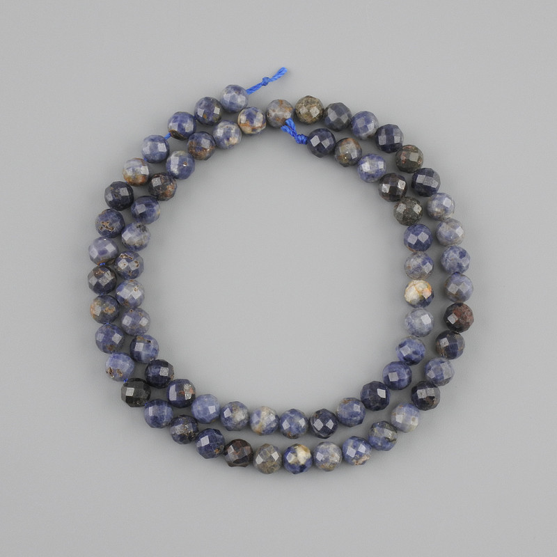 Sapphire beads natural gemstone faceted round bead, diameter 5-5.5 mm +/-, length 38 cm +