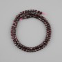 Garnet beads natural stone faceted cube, diameter 4x4 mm +/-, length 39 cm +/-