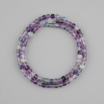 Fluorite beads natural stone faceted bead, diameter 4x4 mm +/-, length 39 cm +