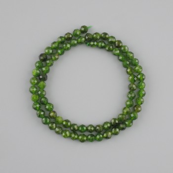 Diopside beads natural gemstone faceted round bead, diameter 5mm+-, length 38cm+-