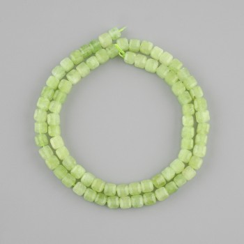 Chrysoprase (Olivine) beads faceted cube, diameter 5x5mm +/-, length 38cm +/-