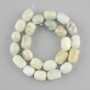 Morganite tumbled beads, diameter 15-18x12-13mm +- , string length 40cm +-