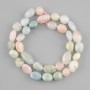 Morganite beads tumbled, diameter 10-14x8, 5-10mm+-, length 40cm+-