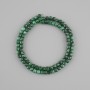 Malachite natural stone beads faceted cube, diameter 4x4mm +/-, length 39cm +