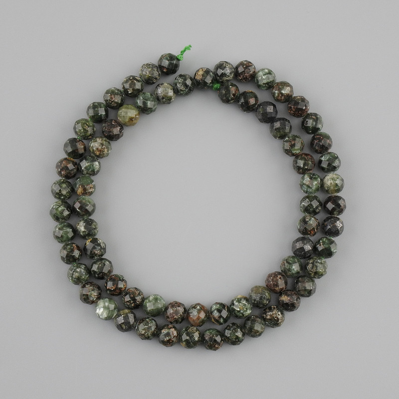 Seraphinite beads faceted round bead, diameter 5.5mm±, length 38cm±
