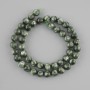 Natural stone beads Seraphinite smooth bead, diameter 8 mm ±, length 38 cm ±