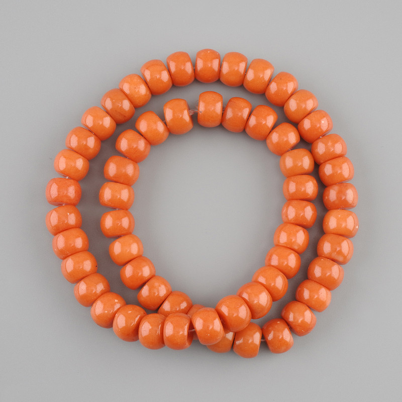 Coral beads rondelle, diameter 10x7 mm +/-, length 40 cm +/-